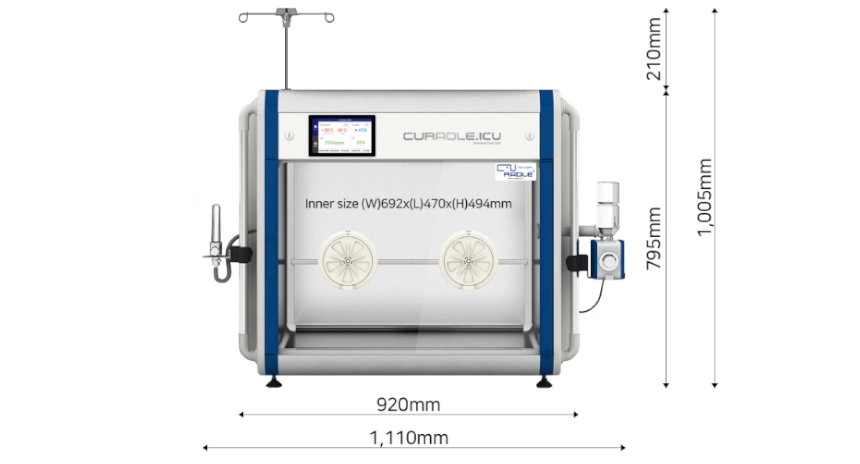 Inkubator weterynaryjny Smart ICU160ProPlus - wymiary